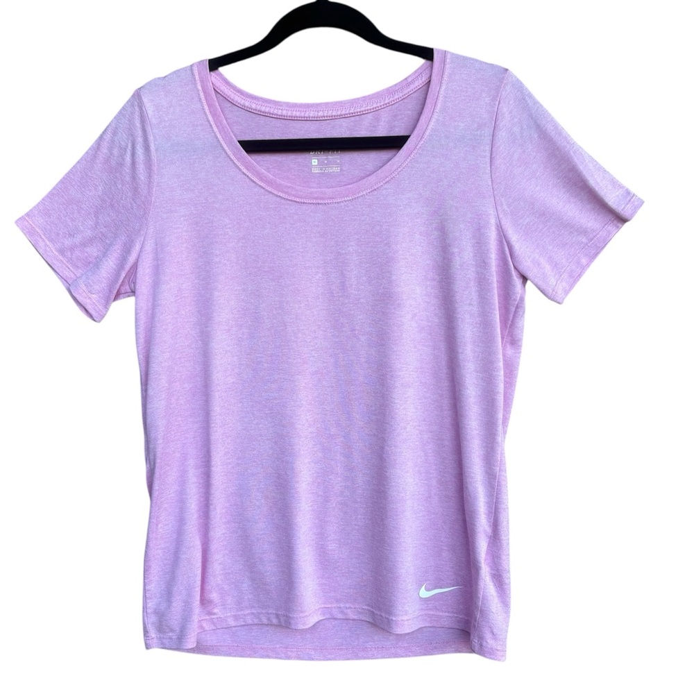 NIKE Womens Dri Fit T-Shirt Top Medium Pink Polyester Gym Athletic Running